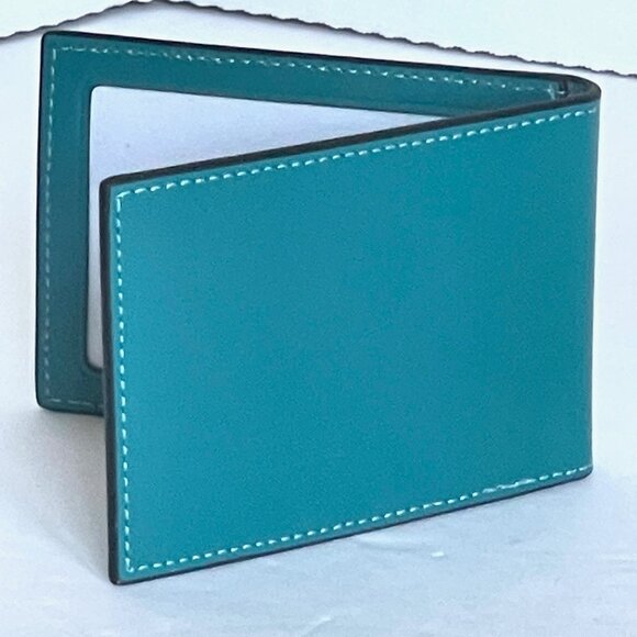 Coach 3 In 1 Wallet Mens Leather Vintage Logo Stamp Blue Teal CH084 Removable - Picture 5 of 8